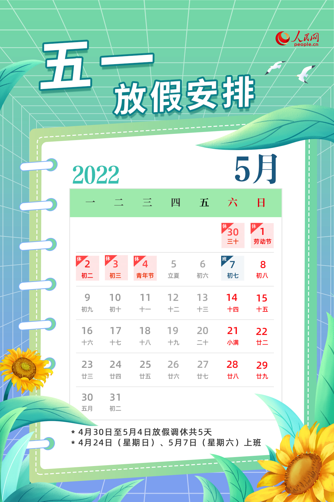 五一放假jia几天2022年,五一放假几天2022年怎么补课（五一放假哪几天补课）