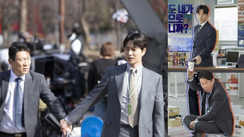 职场喜剧《上司实习生》双人海报搞笑公开，大前辈金应洙端茶给朴海镇！