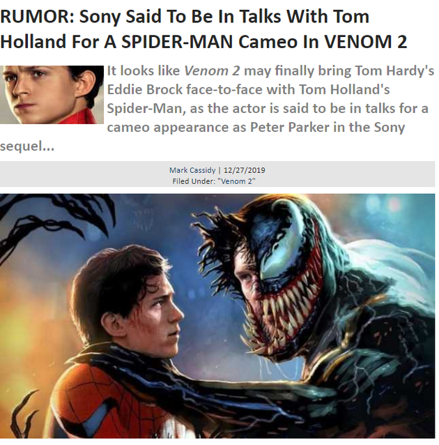 外媒爆料索尼与荷兰弟商谈 蜘蛛侠或加盟毒液2（索尼影业蜘蛛侠）